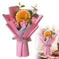 thumbnail image 2 of Artificial Flower Knitted,Faux Crochet Flower,Crochet Flower Bouquet,Graduation Flower Bouquet,Valentines Day Decorations,Gift for Wife on Anniversary Valentine's Day,Handmade Flowers,1PC,11.8", 2 of 6
