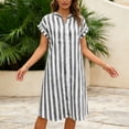 thumbnail image 4 of Linfrsh Womens Short Dress Summer Dresses for Women Sleeveless Casual Midi Dress Beach Vacation Sundresses with Pockets(Grey,2XL), 4 of 6