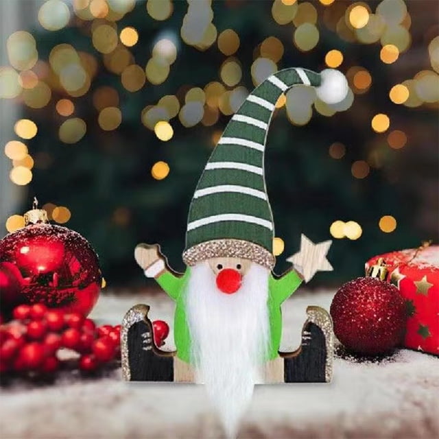 Adornos de Madera de Gnomo Navideño Enano Navideño onlyliua
