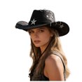 thumbnail image 4 of OJSFQUFP Cowboy Hat for Women and Men with Shapeable Wide Brim Cattleman Western Hats for Cowboys, 4 of 6