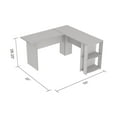thumbnail image 5 of Safdie & Co. Computer Desk 55L Cappuccino L-Shaped 2 Shelves, 5 of 5