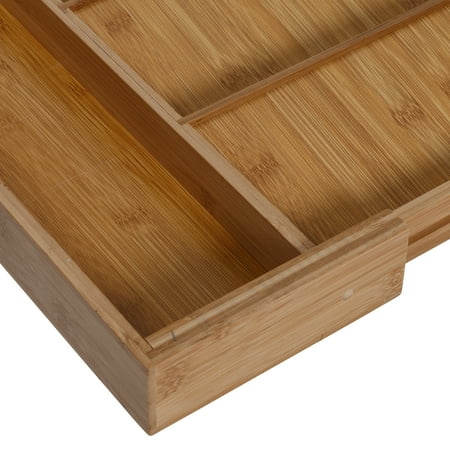 Honey-Can-Do - Adjustable Bamboo Drawer Organizer with 5 Compartments - Natural