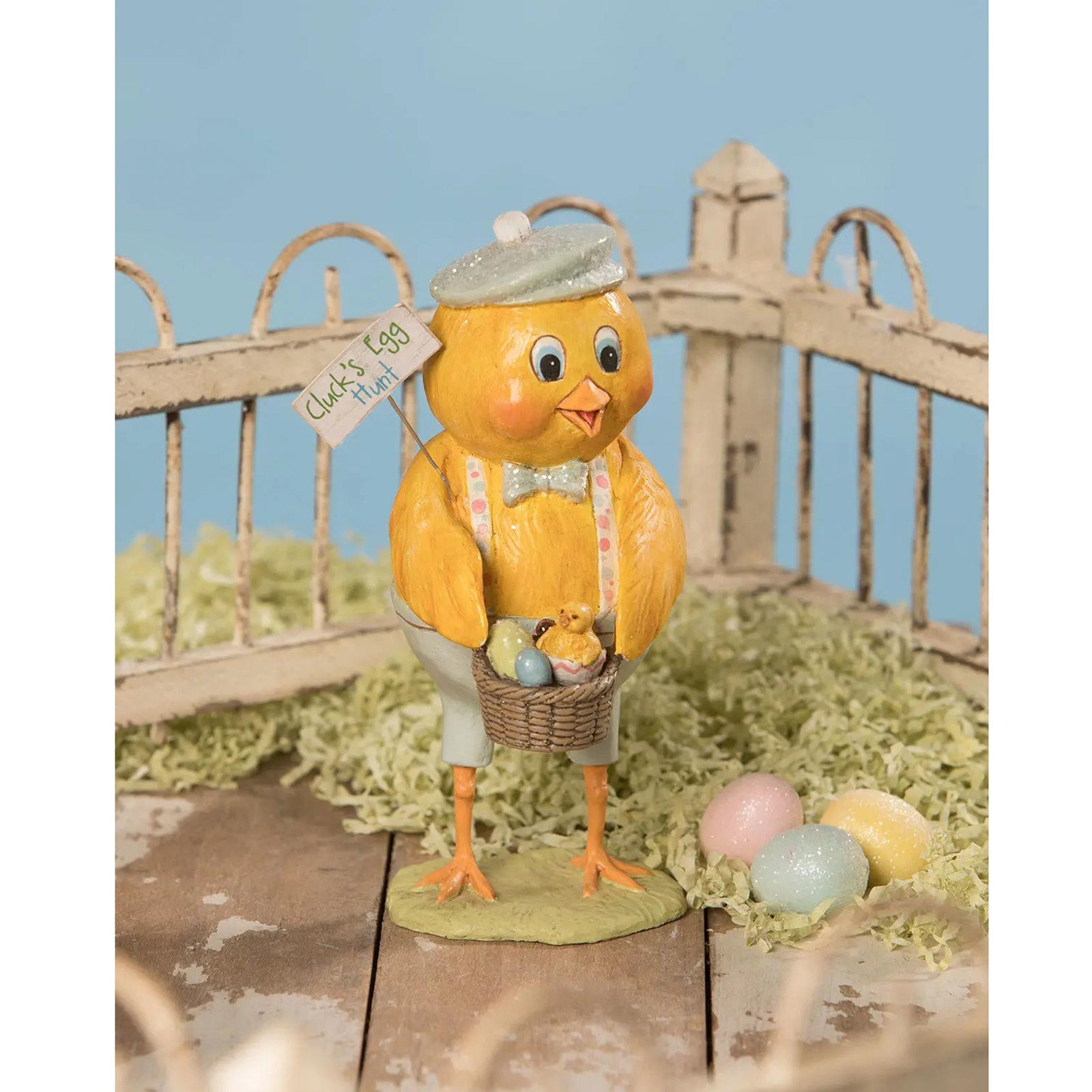 Bethany Lowe Spring Easter Chick Cluck's Egg Hunt Retro Vintage Style