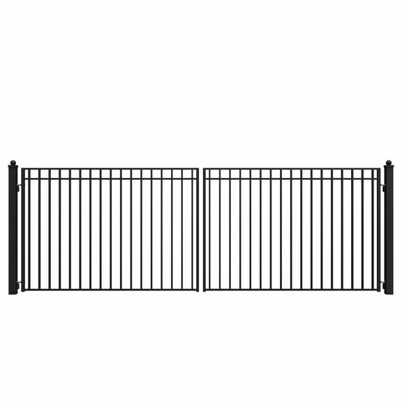 ALEKO Yard Garden Madrid Style Dual Swing Steel Driveway Gate 18 ft Black