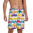thumbnail image 2 of Pofeuu Colorful Car Print Men's Soft Woven Elastic Waistband Sleep Pajama Short-XX-Large, 2 of 6