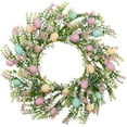 thumbnail image 1 of Couronne de Pâques 18 Pouces avec Œufs Couronne d'Œufs de Pâques Artificielle pour Porte d'Entrée Porte à Ressort Couronne avec Fleurs Sauvages et Œufs de Pâques Décorations pour la Maison Corde Non Modulable, 1 of 1