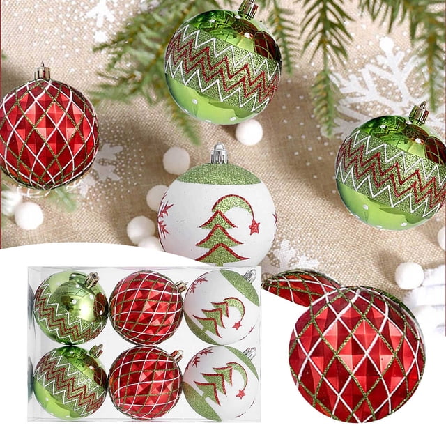 BKER Clear Glitter Hanging Shatterproof Baubles For Home