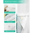 thumbnail image 3 of No Hook Shower Curtains, Marble Turquoise Small Shower Curtains with Snap in Liner, Gold Foil Ceramic Style Crack Scratch Waterproof Washable Fabric Bathroom Shower Curtain Sets, 36" x 72", 3 of 7