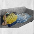 thumbnail image 6 of Whale Soft Flannel Fleece Blanket, Whales Tail in Ocean on Full Moon Diving in Water Swimmer Marine Animal Print, Cozy Plush for Indoor and Outdoor Use, 50" x 60", Yellow Grey Blue, by Ambesonne, 6 of 6
