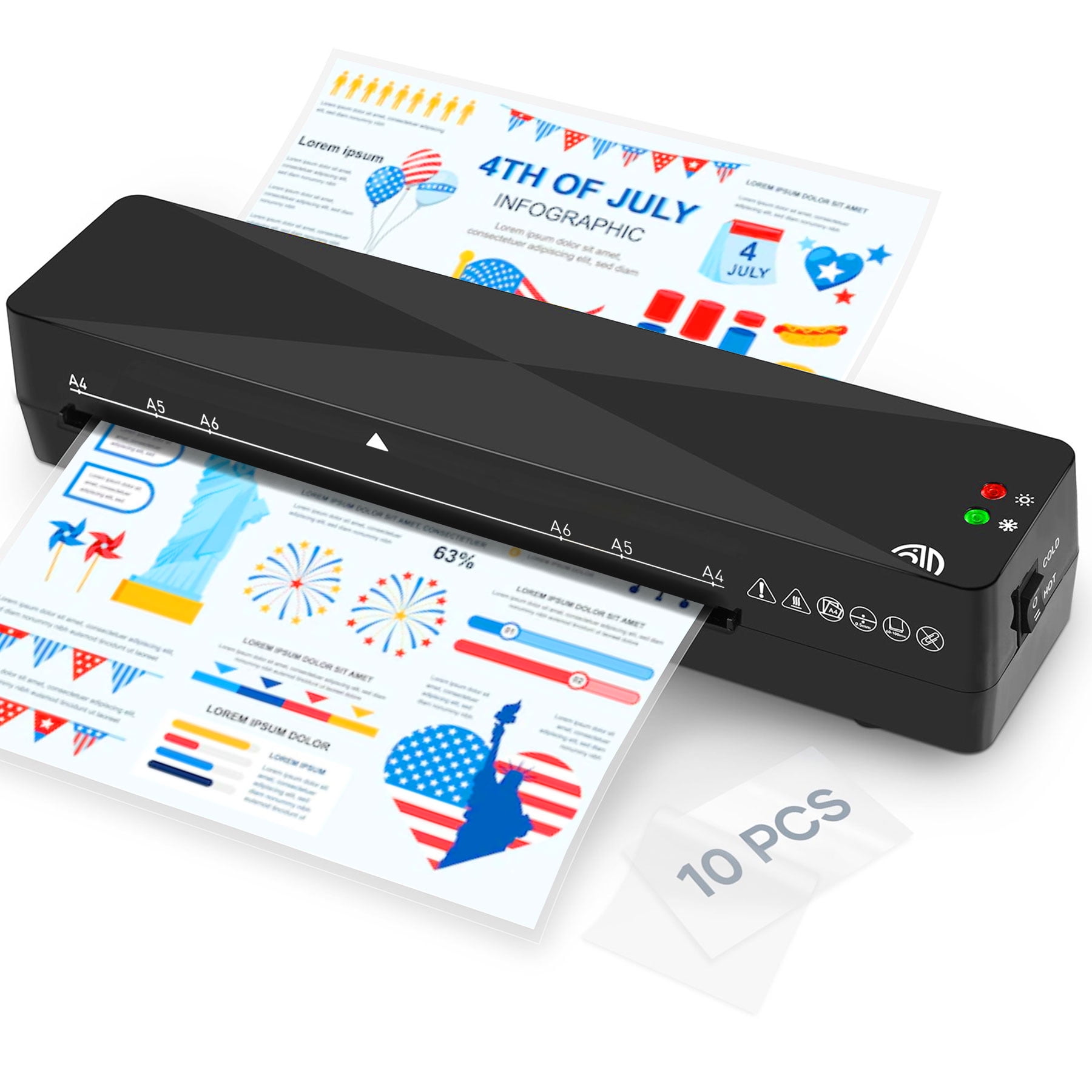 Blusmart Laminator with Thermal Laminating Sheets, Portable A4 Thermal