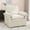 Beige, variant on ANPOO 360° Swivel Accent Chair with Storage, 38" Oversized Fabric Accent Chair with Adjustable Back and Arm Pillows, Fabric Sofa Swivel Chair with Cozy Soft Padded, Creme White