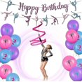 thumbnail image 5 of 36 Pieces Gymnastics Party Supplies Decoration 2 Gymnastics Birthday Banner 3 Table Honeycomb Centerpieces 12 Cupcake Topper 1 Cake Topper 18 Latex, 5 of 5