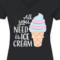 thumbnail image 4 of Inktastic All You Need is Ice Cream with Ice Cream Cone Women's V-Neck T-Shirt, 4 of 5