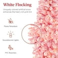 thumbnail image 4 of Best Choice Products 6ft Pink Pre-Lit Artificial Snow Flocked Pencil Christmas Tree Holiday Decoration w/ 250 Lights, 4 of 8