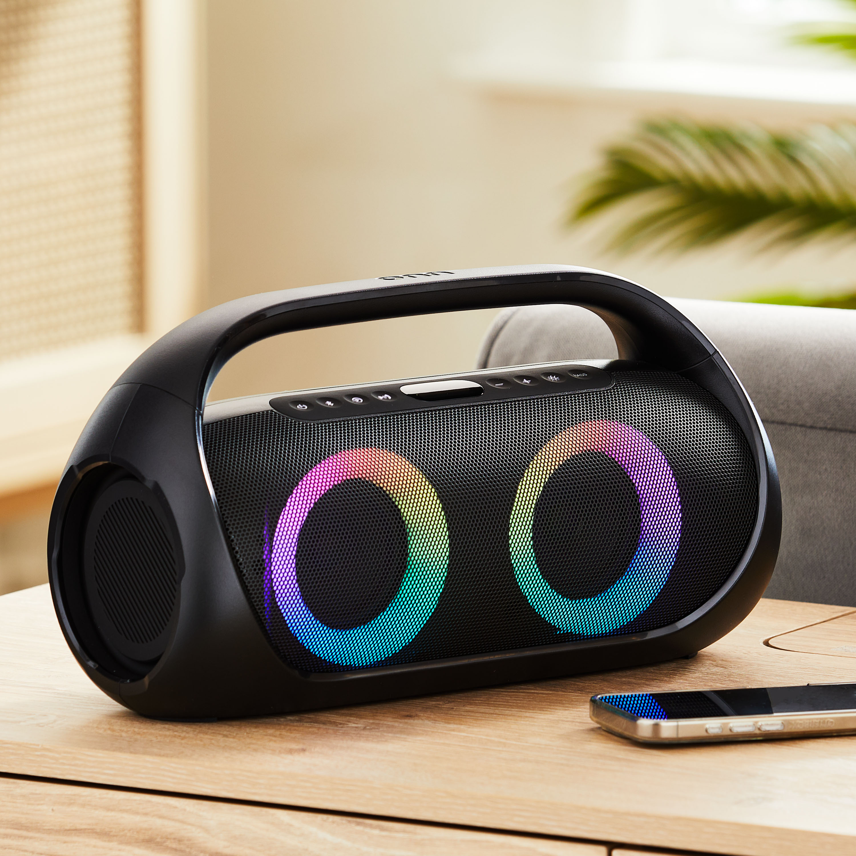 Boombox FM portátil onn con iluminación LED 4