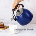 thumbnail image 6 of Rorence Whistling Stovetop Tea Kettle 2.5 Quart Stainless Steel Hot Water Tea Pot with Capsule Bottom and Glass Lid, Navy Blue, 6 of 8