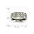 thumbnail image 6 of Titanium 8mm Satin and Polished Scroll Design Band Size: 8; for Adults and Teens; for Women and Men, 6 of 6