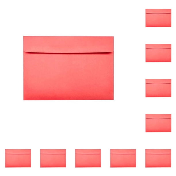 Tholdsy Tarjeta de invitación Boda DIY Prop Multicolor Nupcial Estilo simple Color sólido Regalo Decoración Papel Negocios Sobre Suministros de escritura y corrección Rojo 176x125mm