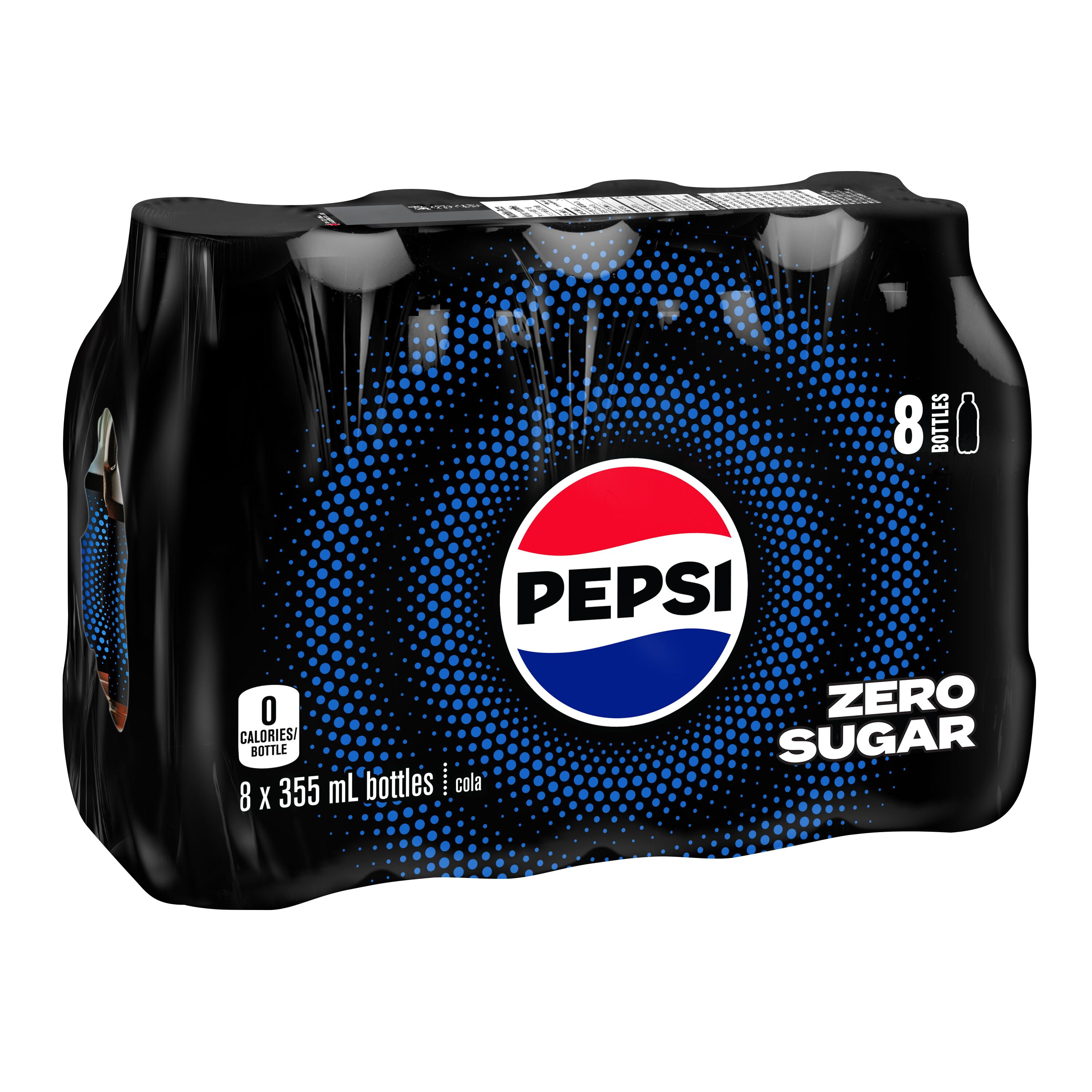 Pepsi Cola Zéro Sucre 8 x 355 mL, Bouteilles 8x355mL