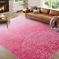 Garvee 10'x13' Area Rugs, Modern Abstract Living Room Rugs, Vintage Rugs Washable Throw Print Carpet for Bedroom Dining Room Home Decor,Pink