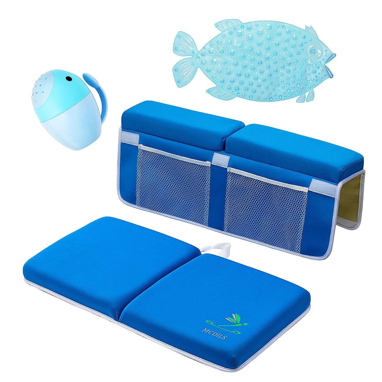 Bath Kneeler with Elbow Rest Pad Set 1.5 inch Thick Kneeling Pad and