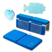 Bath Kneeler with Elbow Rest Pad Set 1.5 inch Thick Kneeling Pad and Elbow Support with Rinser and Non-slip Bath Mat
