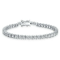 Bling Jewelry Womens 10CT CZ Solitaire Tennis Bracelet Cubic Zirconia .925 Sterling Silver 7 Inch