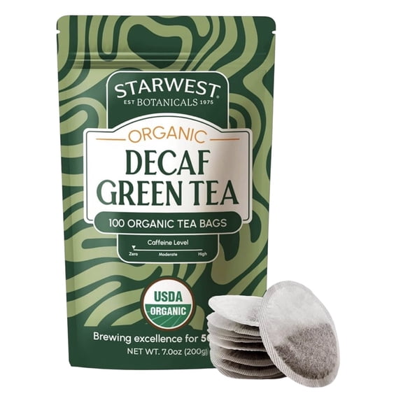 Starwest Botanicals Organic Decaf Green Tea, 100 Organic Tea Bags