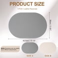 thumbnail image 2 of Uxcell Leather Placemats Sets of 4, PU Leather Dual Sided Oval Non-Slip Table Mats Washable Heat Resistant Waterproof Oil Proof Place Mats for Kitchen Dining(Dark Grey/Beige), 2 of 7