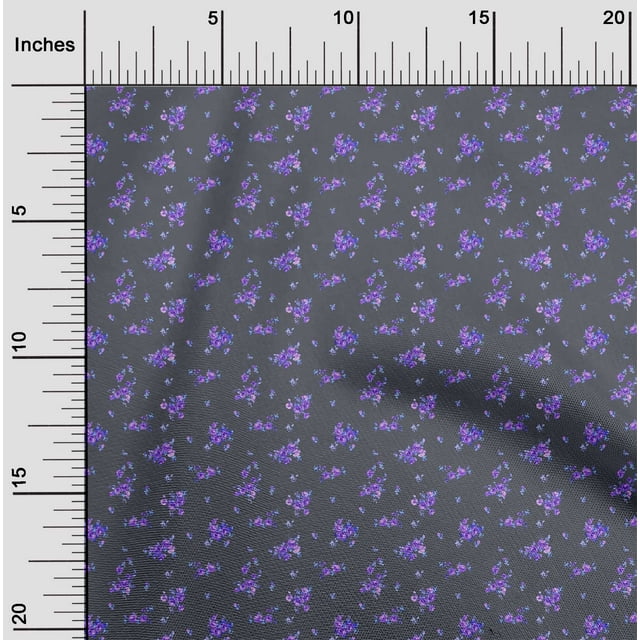 oneOone Silk Tabby Fabric Leaves & Flower Floral Print Fabric BTY 42 Inch Wide