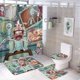 thumbnail image 1 of Juego de 4 cortinas de ducha decorativas para el hogar de Rick & Morty con alfombra antideslizante, tapa de inodoro y tapete de ducha, cortina de ducha impermeable con 12 ganchos, 1 of 8