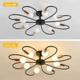 thumbnail image 4 of Ganeed 8-Light Semi Flush Ceiling Light, Modern Sputnik Chandeliers , Industrial Vintage Ceiling Lamp Fixture for Kitchen Dining Living Room Bedroom (Black&Gold), 4 of 16