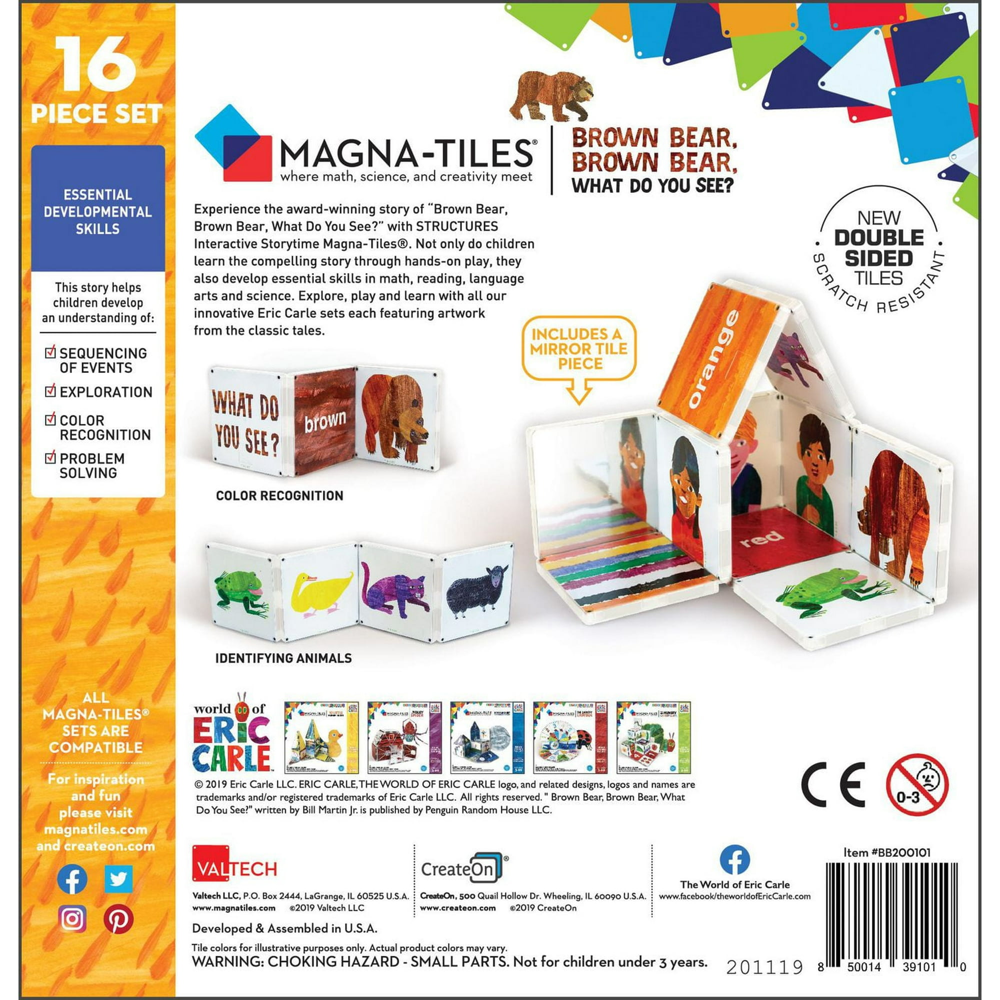 CreateOn Eric Carle Brown Bear Brown Bear Magnetic Tile Set