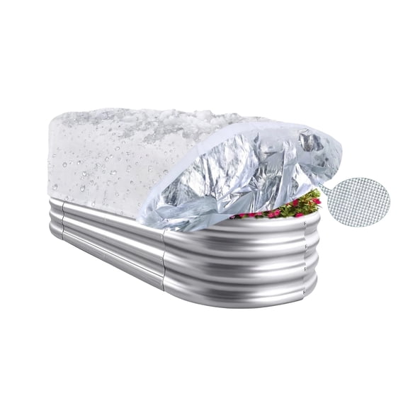 Plant Covers for Winter – Frost Cloth Plant Freeze Protection Cover 4.6x2.3 FT, Raised Garden Bed Cover with Insulated Aluminum Foil Liner, Frost Blanket for Outdoor Plants Vegetables Flowers