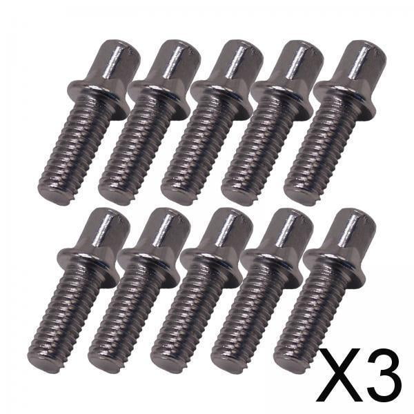 3x 10 Piezas Varilla de Tensión de Tambor Metal Inoxidable Hardware de Percusión Fuerte Tornillo Apretado para Instrumento de Percusión Accesorio Univ 3 piezas