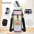 thumbnail image 6 of Bulopur Capybara Print Kids Backpack Set 4 Pcs Pastel Sweet Waterproof Kids School Bag with Lunch Box, Pencil Case and Water Bottle Cover for Kawaii Capybara Lover Girls, 6 of 8