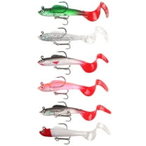 BE-TOOL 6Pcs Soft Fishing Lures Pike-Shape Fishing Baits with Barbed Hooks Biomimetic Fishing Lures Saltwater 7.2cm/2.8in