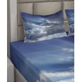 thumbnail image 4 of Ambesonne Landscape Fitted & Top Sheet Set with Shams, Sunbeams from Clouds, Grey Blue, 4 of 5