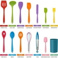 thumbnail image 4 of Walchoice 14 Pieces Cooking Utensils Set with Holder, Silicone Kitchen Cookware Utensils Set, Colorful, 4 of 7