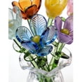 thumbnail image 7 of Mini Glass Flowers in Vase, Handmade Stained Glass Flower Bouquet with Butterfly Accent, Tiny Artificial Wildflower Figurine for Desk Shelf Table Decor, Gift for Mom Women, 7 of 7