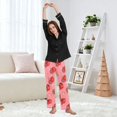 thumbnail image 6 of Dailycode Women's Pajama Pants Wide Leg Lounge Pj Bottoms With Pockets Cherries with Shadows, 6 of 7