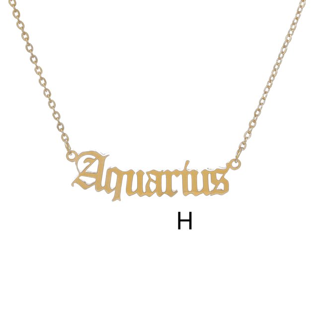 EGNMCR Colliers et Pendentifs Nouvelle Mode Collier 12 Collier Alphabet Anglais Collier Lettre