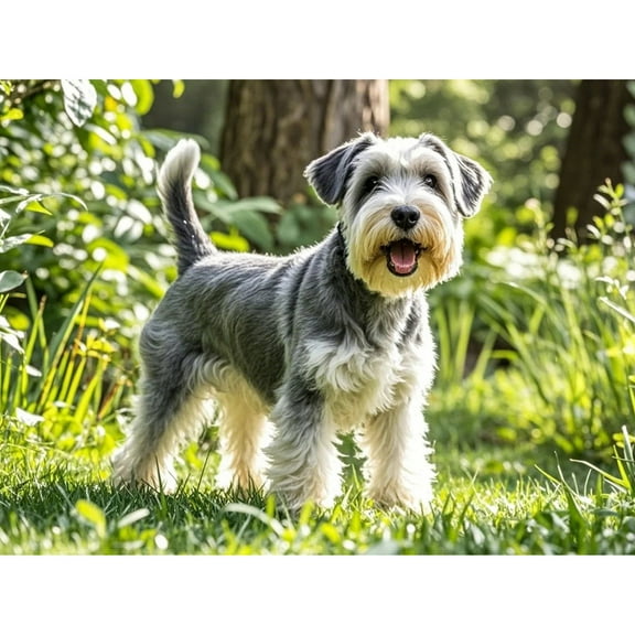 Schnauzer 5D Diamond Art DIY Kits Diamond Painting Full Round Drill Rhinestones Crystal by Number Mosaic Arts and Crafts for Living Room Bedroom Home Wall Decor 12x16 inch