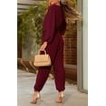 thumbnail image 4 of PRETTYGARDEN Women's Fall Jumpsuits Dressy Casual Pants Romper Spring Long Sleeve V Neck Belt Pockets One Piece Outfits, 4 of 7