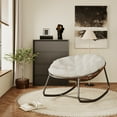 thumbnail image 3 of Indoor/Outdoor Rocking Chair with Plush Spun Polyester Cushions, Rust-Resistant Steel Frame & Water-Resistant Fabric, 3 of 4