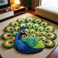 thumbnail image 2 of Peacock Shaped Area Rug Soft Surface Non Slip Backing Decorative Floor Mat for Living Room Bedroom Entryway, 2 of 7