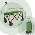 thumbnail image 2 of HAUSHOF Heavy Duty Folding Utility Wagon, Collapsible Outdoor Cart with Quick Release Wheels, Adjustable Handle, 2 Cup Holders, 176 lbs Load Capacity, for Camping, Garden, Beach – Green, 2 of 8