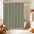 thumbnail image 4 of Green Solid Color Shower Curtain, Waterproof Shower Curtains for Bathroom, Modern Minimalist Pure Color Washable Fabric Bathtub Curtain Set Bath Decor with 12 Hooks 48"x72", 4 of 8