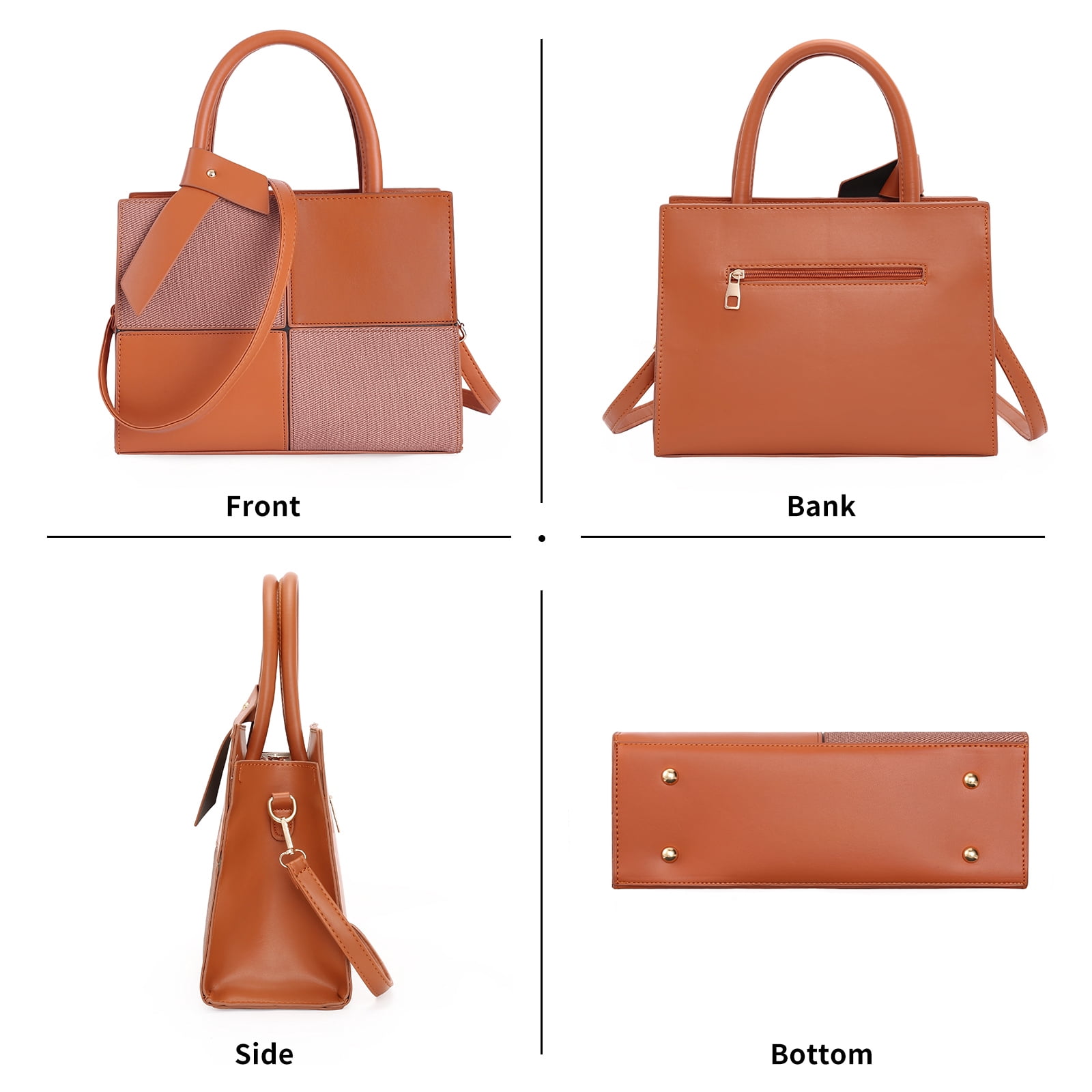 SENDEFN Women Fashion Handbags Tote Bags PU Leather Shoulder Bags Top Handle Satchel Purse Set 3pcs