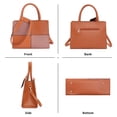 thumbnail image 4 of SENDEFN Women Fashion Handbags Tote Bags PU Leather Shoulder Bags Top Handle Satchel Purse Set 3pcs, 4 of 8